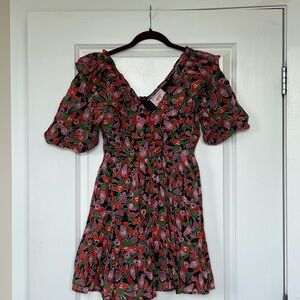 Floral Puff Sleeve Mini Dress